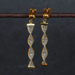 22ct Gold Twist-Ohrring für Damen | Rhodium Finish