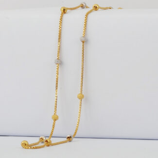 22ct Gold Bead Chain for Ladies | 16 Inches | Rhodium Finish 22ct Gold Bead Chain for Ladies | 16 Inches | Rhodium Finish