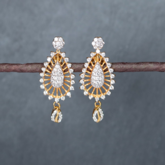 22ct Gold Drop Fancy Earring | With CZ Stone 22ct Gold Drop Fancy Earring | With CZ Stone