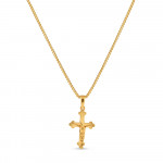قلادة صليب من الذهب عيار 22 قيراط للجنسين | 12 مم