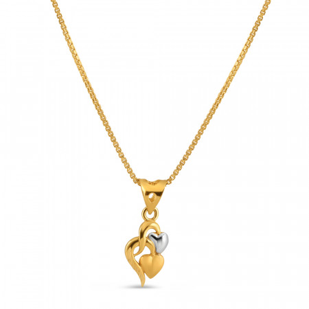 22ct Gold Heart Shaped Pendant | With Rhodium Finish 22ct Gold Heart Shaped Pendant | With Rhodium Finish