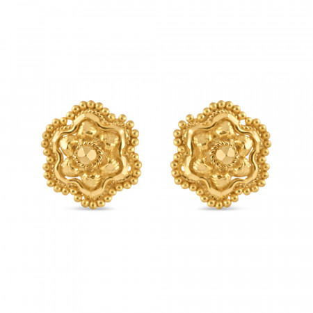 22ct Gold Floral Stud | Jali Collections
