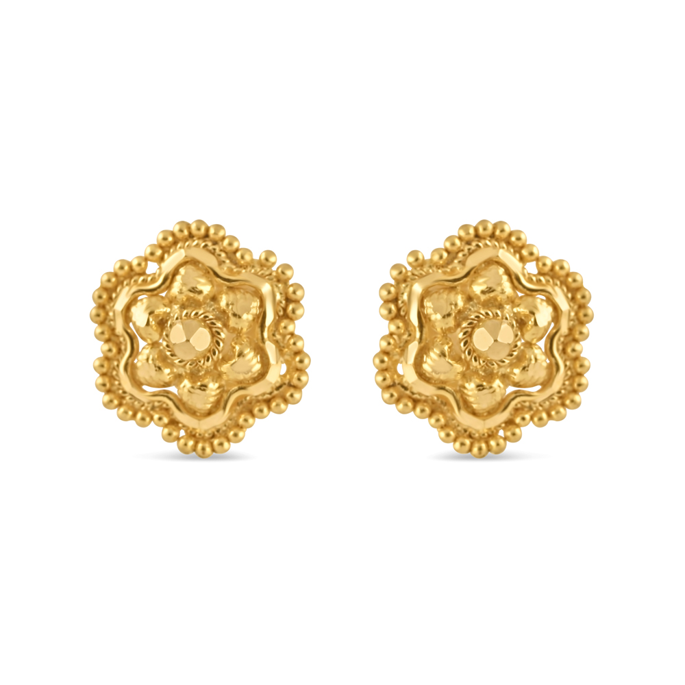 22ct Gold Floral Stud | Jali Collections 22ct Gold Floral Stud | Jali Collections