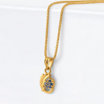 22ct Gold Fancy Pendant with Blue CZ Stone