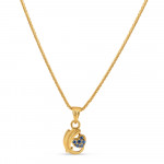 22ct Gold Fancy Pendant with Blue CZ Stone