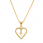 Kalp Şeklinde 22 Ayar Altın İnci Kolye Kalp Şeklinde 22 Ayar Altın İnci Kolye