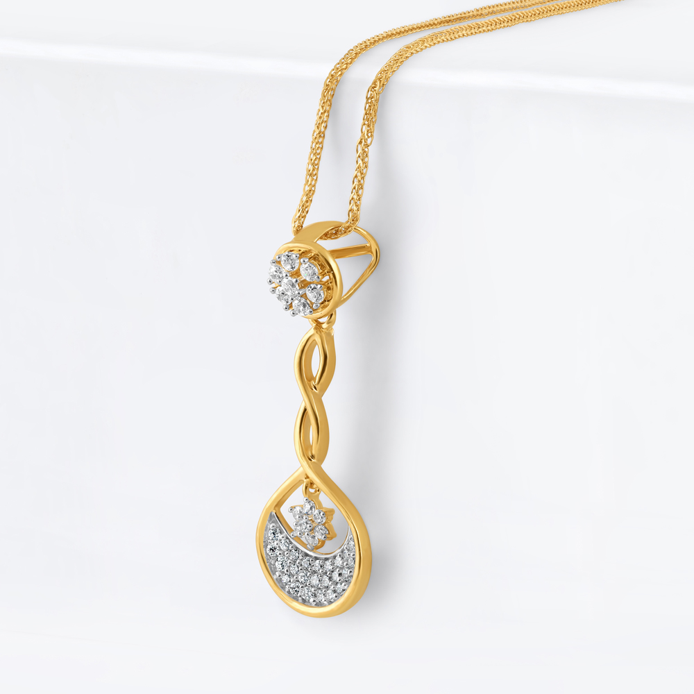 22 Ayar Zamansız Klasik Altın Fantezi CZ Kolye 22 Ayar Zamansız Klasik Altın Fantezi CZ Kolye