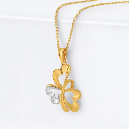 22ct Gold Floral Design Pendant with Rhodium Finish 22ct Gold Floral Design Pendant with Rhodium Finish