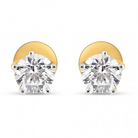 22ct Gold Single CZ Stone Earrings