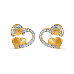 22 Ayar Altın Kalp Şeklinde Saplama Küpe | CZ Taşlı 22 Ayar Altın Kalp Şeklinde Saplama Küpe | CZ Taşlı