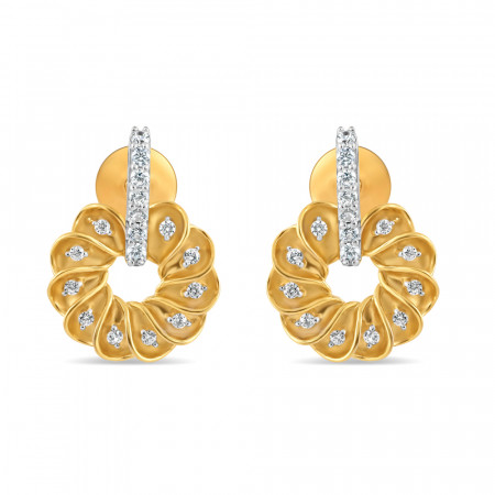 22ct Gold CZ Flora Ladies Drop Earring