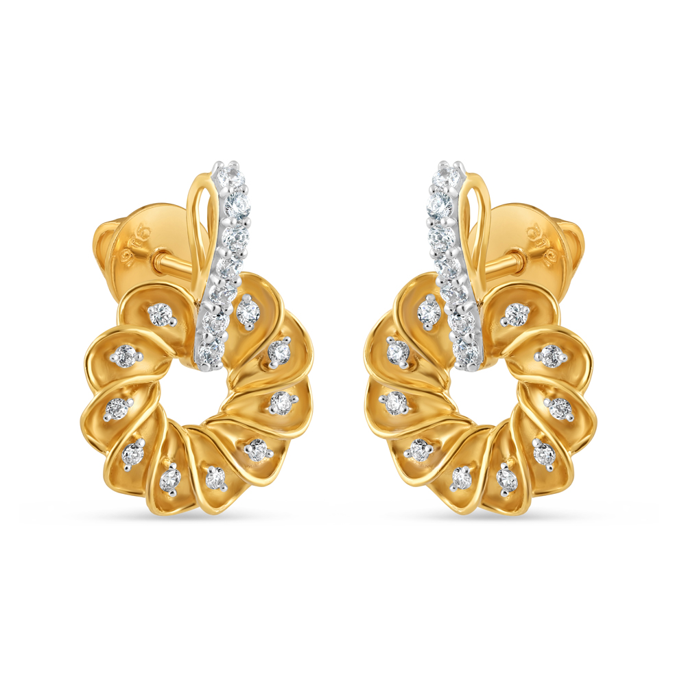 22ct Gold CZ Flora Damen Tropfen Ohrring 22ct Gold CZ Flora Damen Tropfen Ohrring