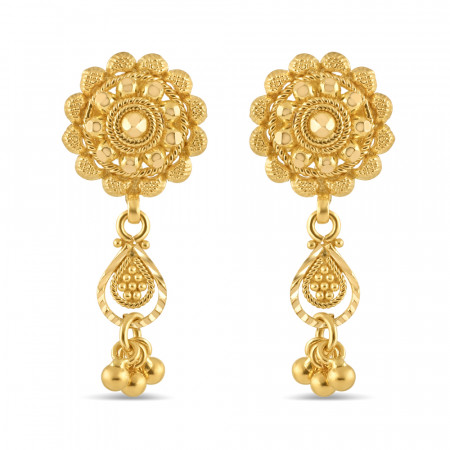22ct Gold Floral Gold Drop Earring | Jali Collections 22ct Gold Floral Gold Drop Earring | Jali Collections