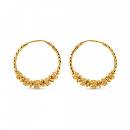 22ct Gold Beaded Bali Earring