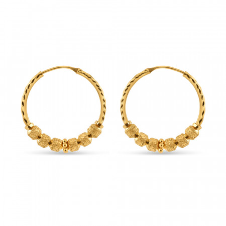 22ct Gold Beaded Hoop Earring 22ct Gold Beaded Hoop Earring