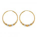 22ct Gold Designer Hoop Earring | Rhodium finish