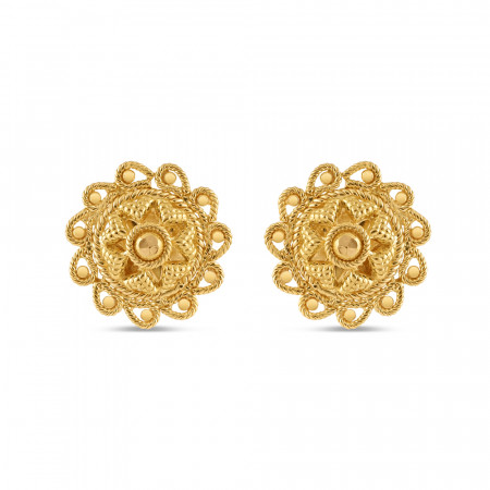 22ct Gold Filigree Stud Earrings | Jali Collections 22ct Gold Filigree Stud Earrings | Jali Collections