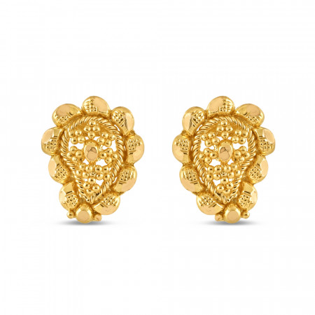 Designer Keri Shape Gold Earring | Jali Collections Designer Keri Shape Gold Earring | Jali Collections