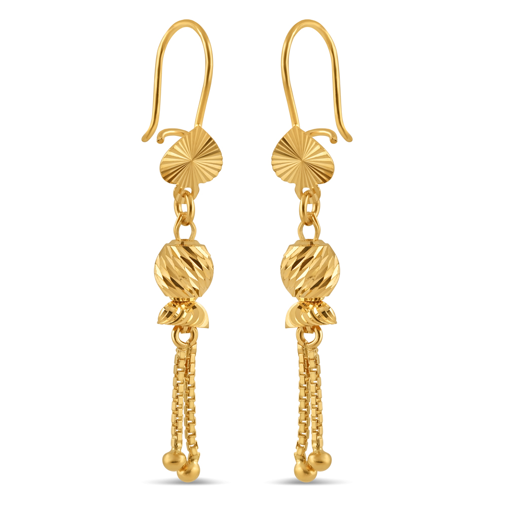 Ausgefallene vDrop-Ohrringe aus 22ct Gold