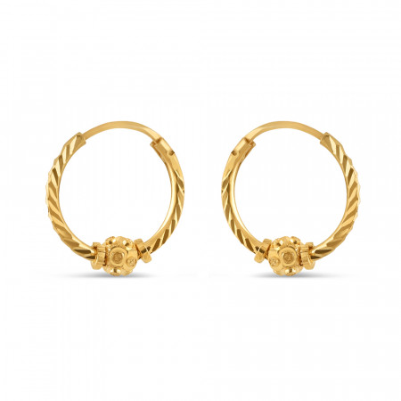 Fancy Diamond Cut Bali Earring