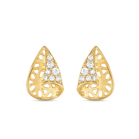 22ct Gold CZ Floral Petal Stud 22ct Gold CZ Floral Petal Stud