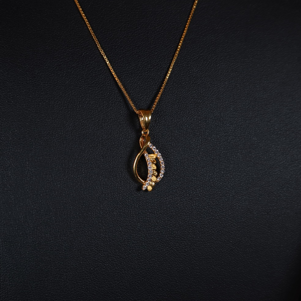 22ct Timeless Classic Gold CZ Pendant For Ladies 22ct Timeless Classic Gold CZ Pendant For Ladies