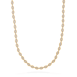 22ct Gold Fancy Short Necklace | Rhodium Finish 22ct Gold Fancy Short Necklace | Rhodium Finish