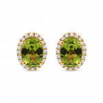 18ct Gelbgold Diamant und Peridot Halskette | 18 Zoll