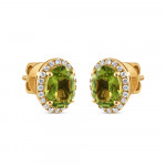 18ct Gelbgold Diamant und Peridot Halskette | 18 Zoll