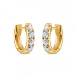 18 Ayar Sarı Altın Pırlanta Huggie Hoops 18 Ayar Sarı Altın Pırlanta Huggie Hoops