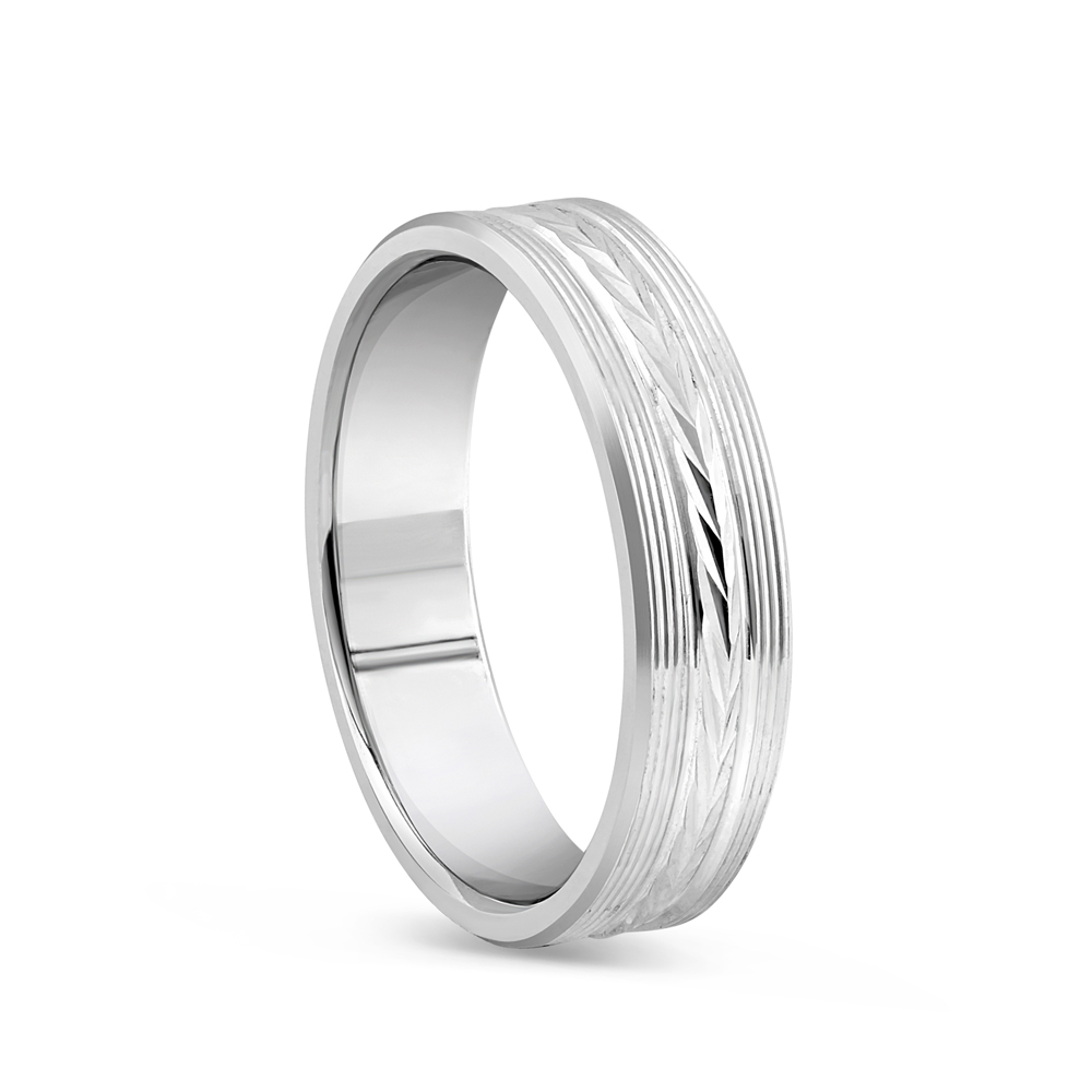 خاتم زواج رجالي من البلاتين | مقاس Q | 5 مم خاتم زواج رجالي من البلاتين | مقاس Q | 5 مم