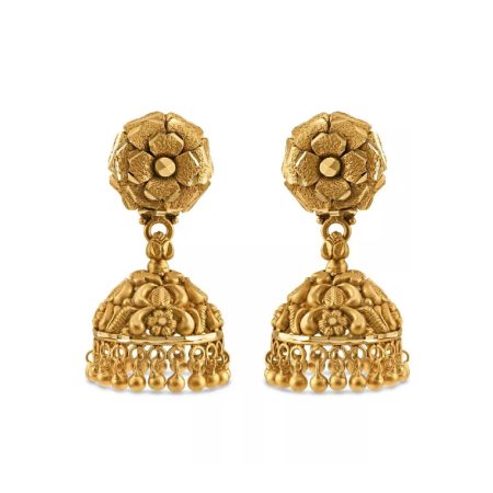 22ct Gold Antique Jhumkha Earring | Rosettes Collection 22ct Gold Antique Jhumkha Earring | Rosettes Collection