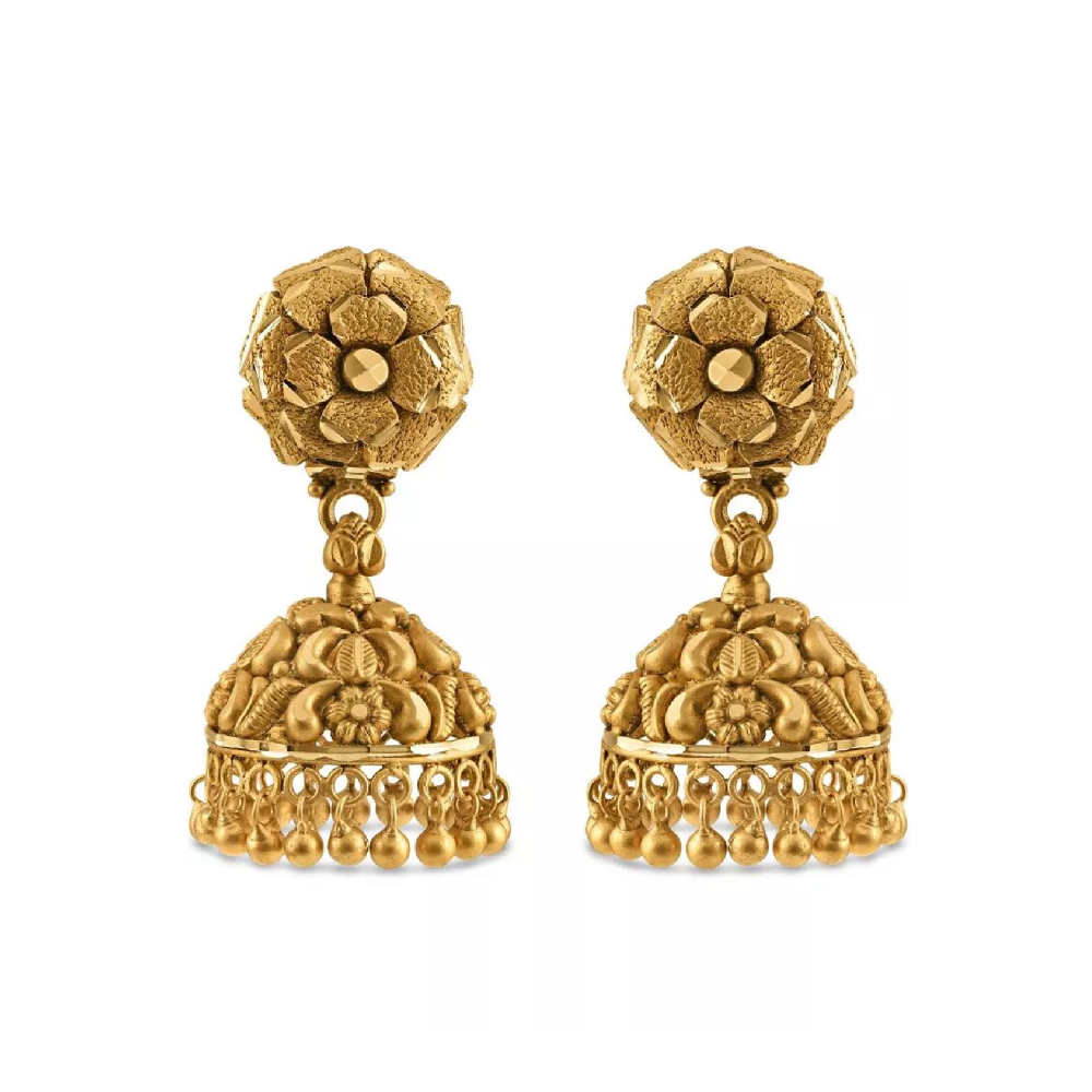 22ct Gold Antiker Jhumkha Ohrring | Rosetten Kollektion