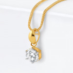 قلادة ذهبية من الذهب عيار 22 قيراط من حجر CZ واحد قلادة ذهبية من الذهب عيار 22 قيراط من حجر CZ واحد