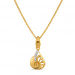 22ct Gold Single CZ Stein Anhänger