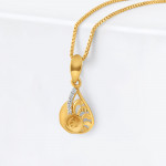 22ct Gold Single CZ Stein Anhänger