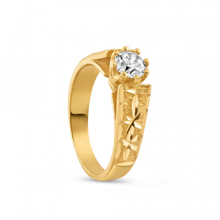 22ct Gold Ladies Ring with CZ Stone | 5mm | L Size 22ct Gold Ladies Ring with CZ Stone | 5mm | L Size