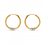 Ausgefallener Bali-Ohrring mit Diamantschliff | Rhodium Finish