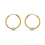 Bali mit Diamantschliff aus 22ct Gold | Rhodium Finish