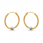 Bali mit Diamantschliff aus 22ct Gold | Rhodium Finish