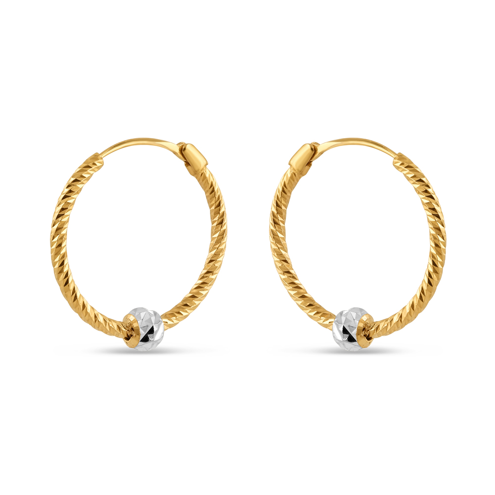 Bali mit Diamantschliff aus 22ct Gold | Rhodium Finish