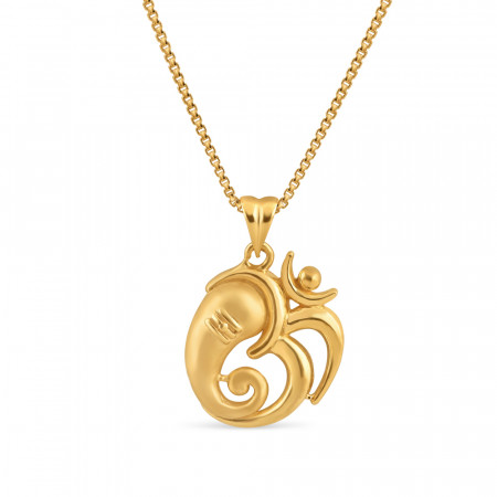22ct Gold Ganesh with OM Pendant | 17.5 mm