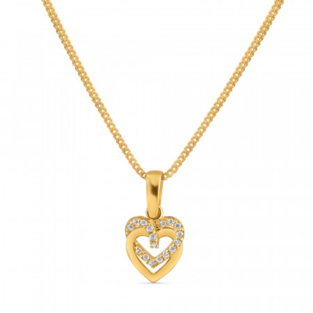 22ct Gold Fancy CZ Stone Heart Pendant for Ladies 22ct Gold Fancy CZ Stone Heart Pendant for Ladies