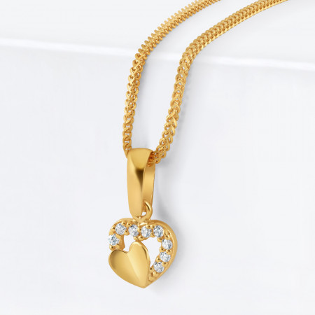 22ct Gold Fancy Heart Pendant | with CZ Stone 22ct Gold Fancy Heart Pendant | with CZ Stone