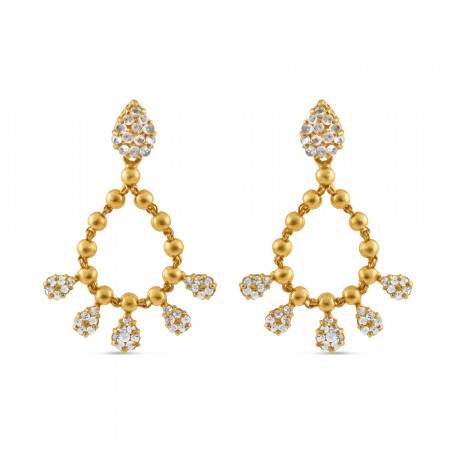 22ct Gold Polki Stone Earring | 24 mm 22ct Gold Polki Stone Earring | 24 mm