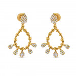 22 Ayar Altın Polki Taşlı Küpe | 24 mm 22 Ayar Altın Polki Taşlı Küpe | 24 mm