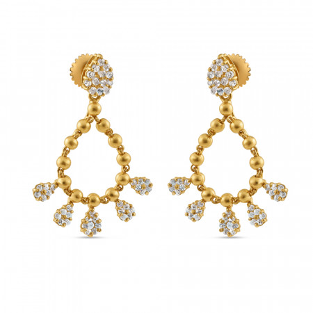 22ct Gold Polki Stone Earring | 24 mm 22ct Gold Polki Stone Earring | 24 mm