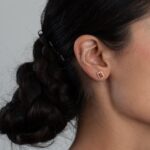 18 Ayar Altın Pırlanta ve Turuncu Safir Saplama Küpe 18 Ayar Altın Pırlanta ve Turuncu Safir Saplama Küpe