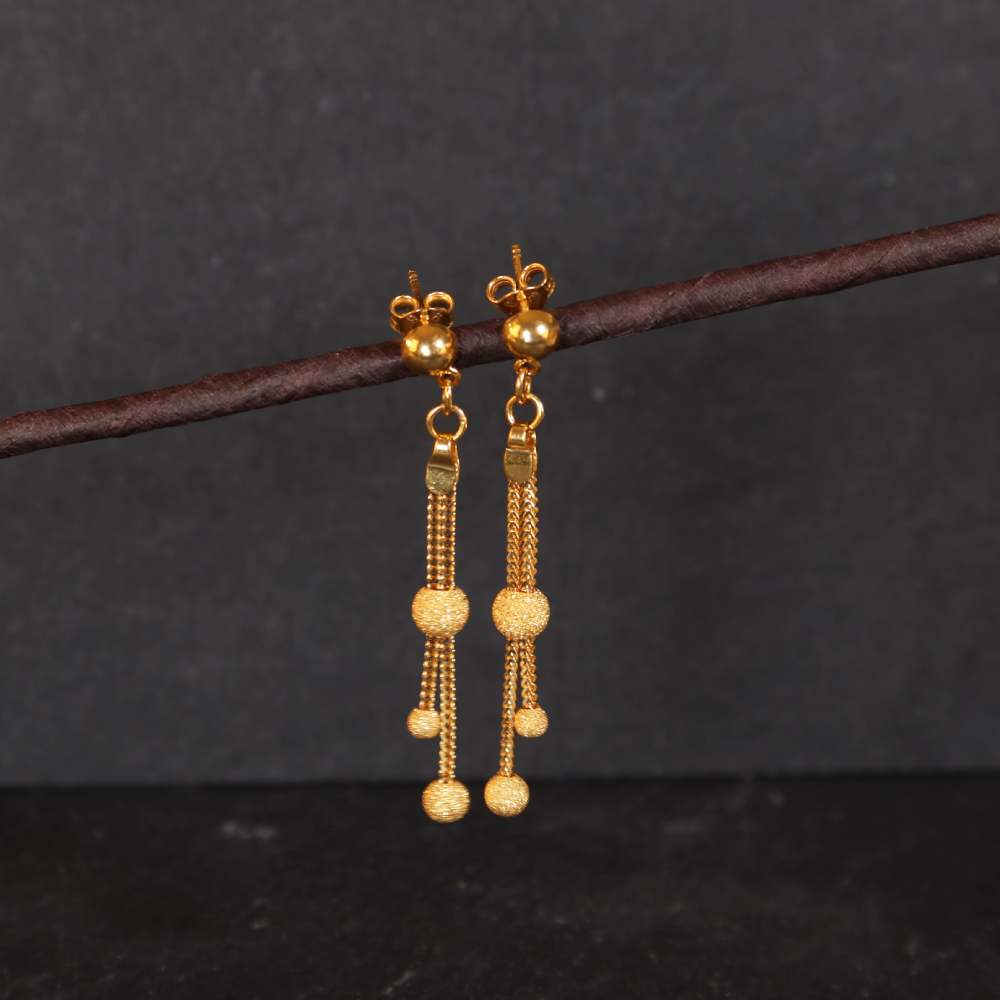 Designer Drop Earrings in 22ct Gold Designer Drop Earrings in 22ct Gold