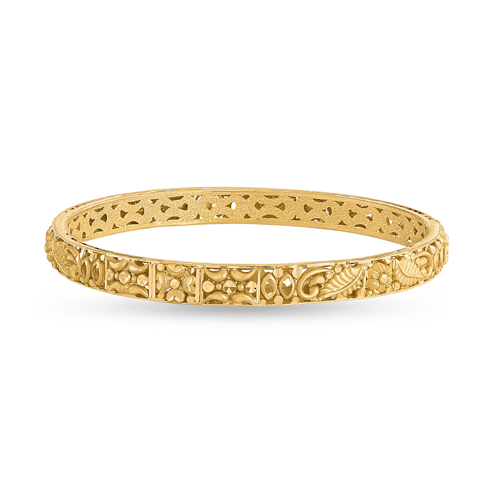 سوار ذهبي من الذهب عيار 22 قيراط للعروسين | مجموعة الورود | مقاس 2.6 سوار ذهبي من الذهب عيار 22 قيراط للعروسين | مجموعة الورود | مقاس 2.6